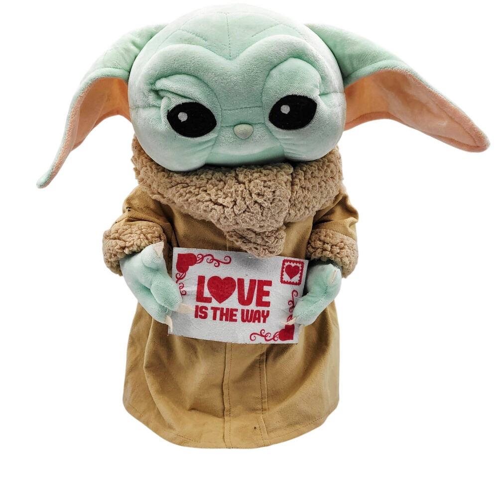 Star Wars The Mandalorian Grogu "Love Is The Way" Valentine's Day Greeter Plush